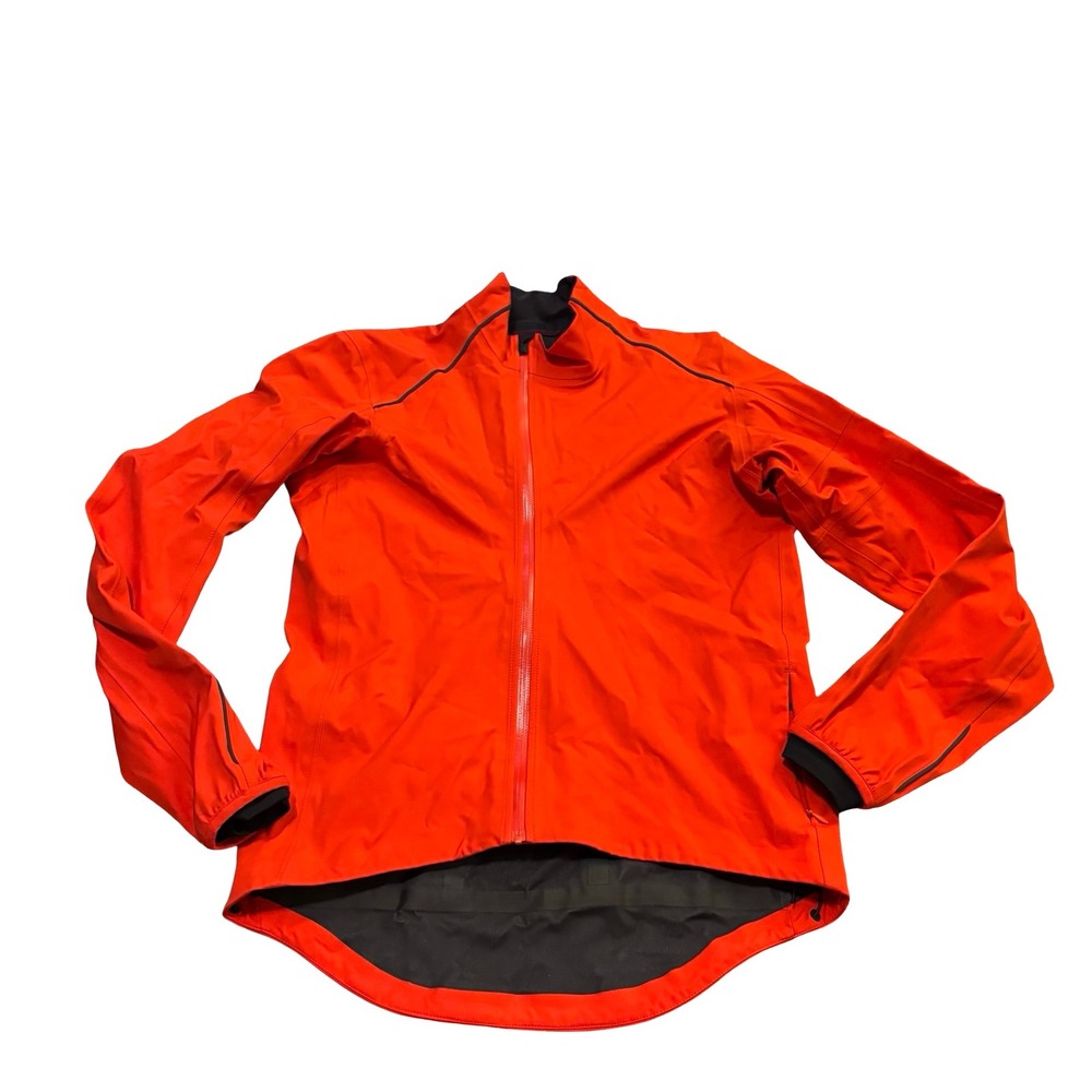 Rapha Pro Team Hardshell Cycling Jacket Mens Medium Orange Full Zip‎ Reflective